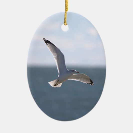 Seagull Flying Photo Ornament (Voorkant)