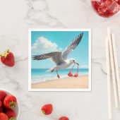 Seagull Flying With a Bikini Top Servet (Insitu)