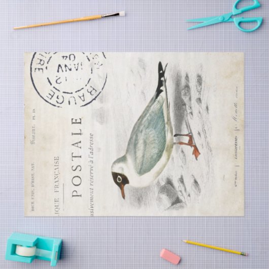 Seagull Franse poststempel Tissuepapier (Craft)