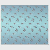 Seagull Frenzy Wrapping Paper (Sky Blue Mix) Cadeaupapier (Vlak)