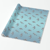 Seagull Frenzy Wrapping Paper (Sky Blue Mix) Cadeaupapier (Uitgerold)