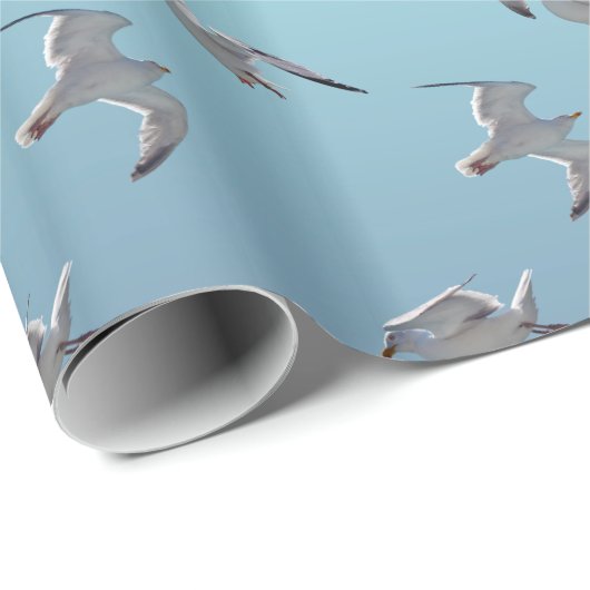 Seagull Frenzy Wrapping Paper (Sky Blue Mix) Cadeaupapier (Rol Hoek)