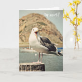 Seagull Happy Birthday-kaart Kaart (Gele Bloem)