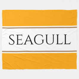 SEAGULL Helder Sinaasappel Geel Wit Racing Stripes Fleece Deken