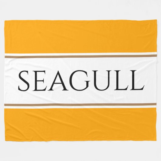 SEAGULL Helder Sinaasappel Geel Wit Racing Stripes Fleece Deken (Voorkant (Horizontaal))