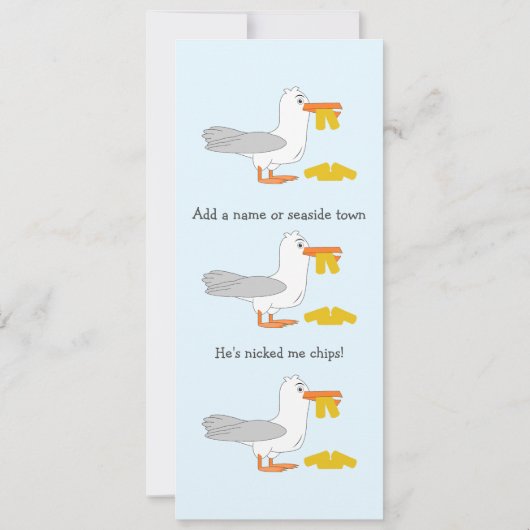 Seagull Hij heeft me getikt als gepersonaliseerde  Kaart (Achterkant)