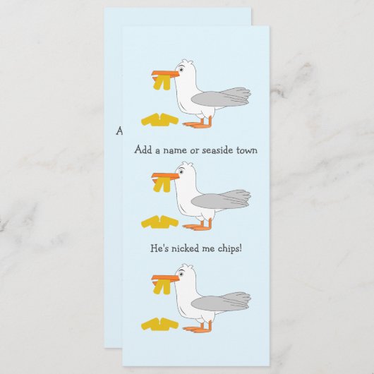 Seagull Hij heeft me getikt als gepersonaliseerde  Kaart (Voorkant / Achterkant)