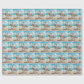 Seagull Holding an Ice Cream Cone Cadeaupapier (Vlak)