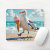 Seagull Holding an Ice Cream Cone Muismat (Met muis)