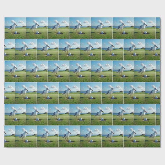 Seagull hole-in-one golfbal cadeaupapier (Vlak)