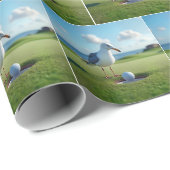 Seagull hole-in-one golfbal cadeaupapier (Rol Hoek)