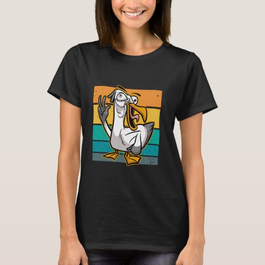 Seagull humorous bird lover funny artwork beach ca t-shirt (Voorkant)