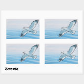 Seagull in Flight Rechthoekige Sticker (Vel)