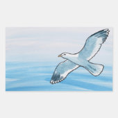 Seagull in Flight Rechthoekige Sticker (Voorkant)