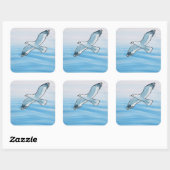 Seagull in Flight Vierkante Sticker (Vel)