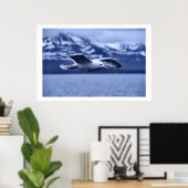 Seagull in Flight Wildlife Art Poster (Thuiskantoor)