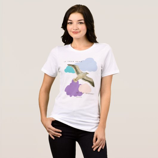 Seagull in the Clouds  Tri-Blend Shirt (Voorkant volledig)