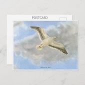 Seagull in the clouds watercolor briefkaart (Voorkant / Achterkant)