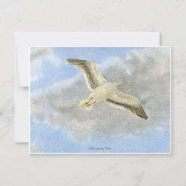 Seagull in the clouds watercolor briefkaart