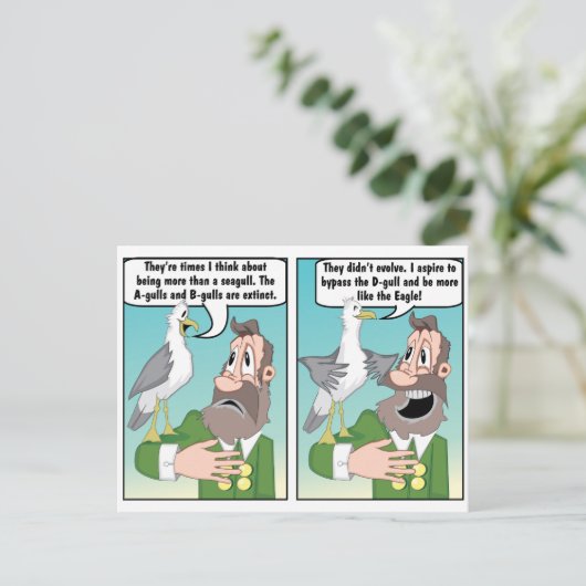 SEAGULL JOKE. BRIEFKAART (Staand voorkant)