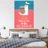  seagull-kuil reisposter. canvas afdruk (Insitu (Slaapkamer))