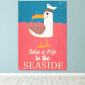  seagull-kuil reisposter. canvas afdruk (Insitu (Houten vloer))