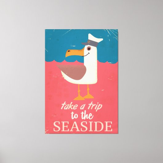  seagull-kuil reisposter. canvas afdruk (Voorkant)