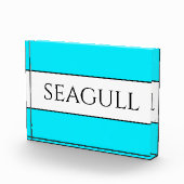 SEAGULL Leuk Helder Hemelsblauw Wit Strepen Fotoblokken (Rechts)