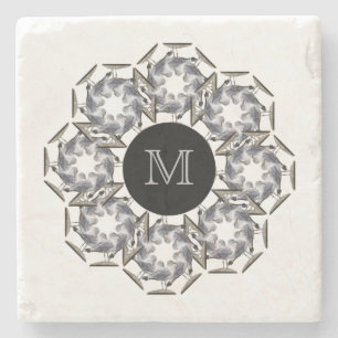 Seagull Marble Monogrammed Onderzetter
