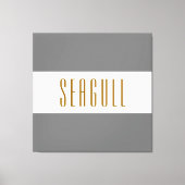 SEAGULL Medium grijs wit brede zomer strepen Canvas Afdruk (Voorkant)