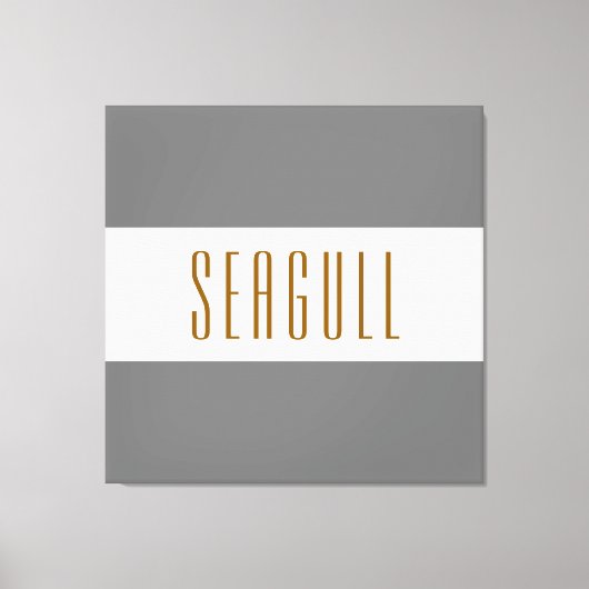 SEAGULL Medium grijs wit brede zomer strepen Canvas Afdruk (Voorkant)