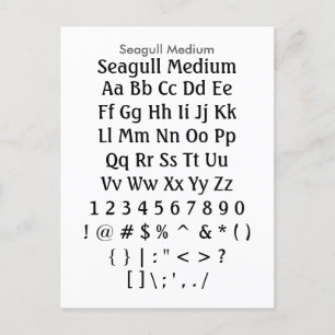 Seagull Medium - Zazzle Font Monster blad Briefkaart