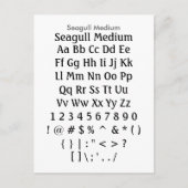 Seagull Medium - Zazzle Font Monster blad Briefkaart (Voorkant)
