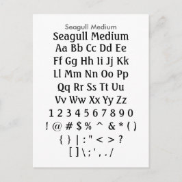Seagull Medium - Zazzle Font Monster blad Briefkaart