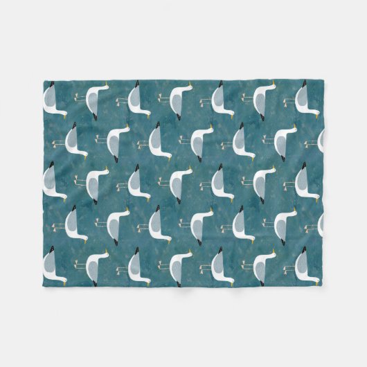 Seagull Nautical Fleece Deken (Voorkant (Horizontaal))