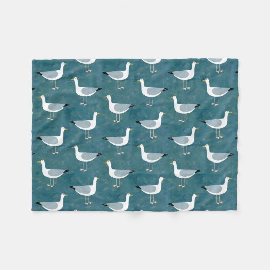 Seagull Nautical Fleece Deken (Voorkant (Horizontaal))