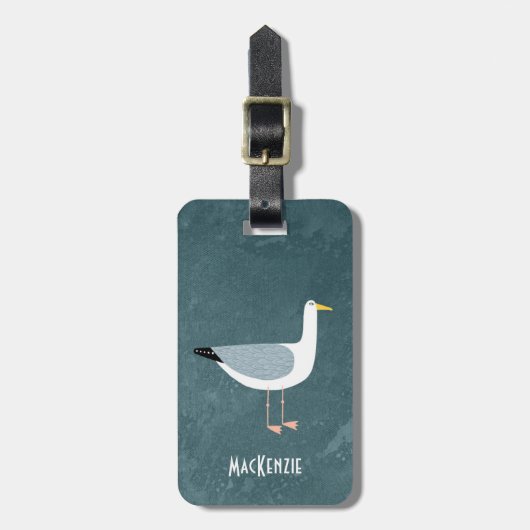 Seagull Nautical Personalized Bagagelabel (Voorkant verticaal)