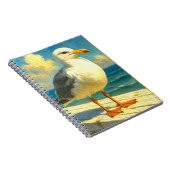 Seagull Notebook | Coastal Beach Bird Art Journal Notitieboek (Rechterzijde)