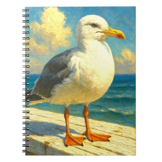 Seagull Notebook | Coastal Beach Bird Art Journal Notitieboek (Voorkant)