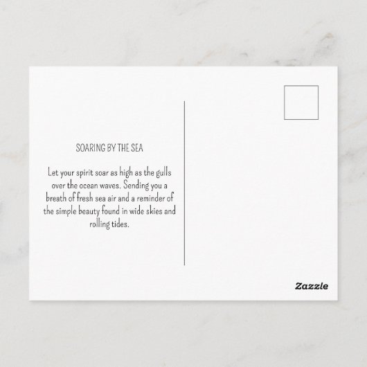 Seagull Ocean Bird Beach Coastal Briefkaart (Achterkant)