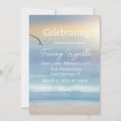 Seagull Ocean Sunset Funeral Invitation Kaart (Voorkant)