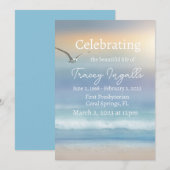 Seagull Ocean Sunset Funeral Invitation Kaart (Voorkant / Achterkant)