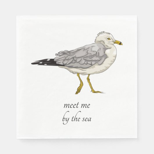Seagull ontmoet me door het Zee papier Servet (Voorkant)