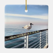 Seagull op het strand van Hermosa Keramisch Ornament (Achterkant)