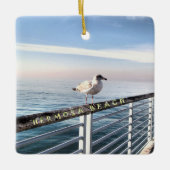 Seagull op het strand van Hermosa Keramisch Ornament (Voorkant)