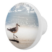 Seagull op Virginia Beach Keramische Knop (Rechts)