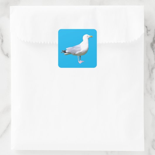 Seagull Permanent Vierkante Sticker (Tas)
