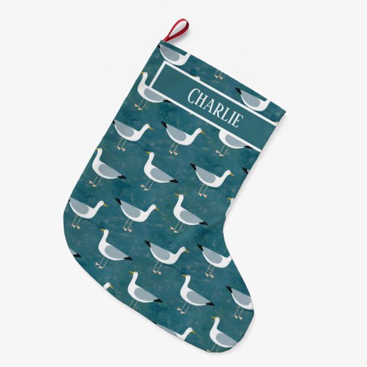 Seagull Personalized Grote Kerstsok (Voorkant (Hangend))