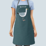 Seagull Personalized Schort<br><div class="desc">Een juktige zeemeeuw die staat bij de diepe groene oceaan. Ideaal voor mensen die van zassige vogels houden en voor de kust. Originele kunst van Nic Squirrell. Verander of verwijder de naam om te personaliseren.</div>