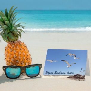 Seagull Photography Beauful Beach Happy Birthday Kaart
